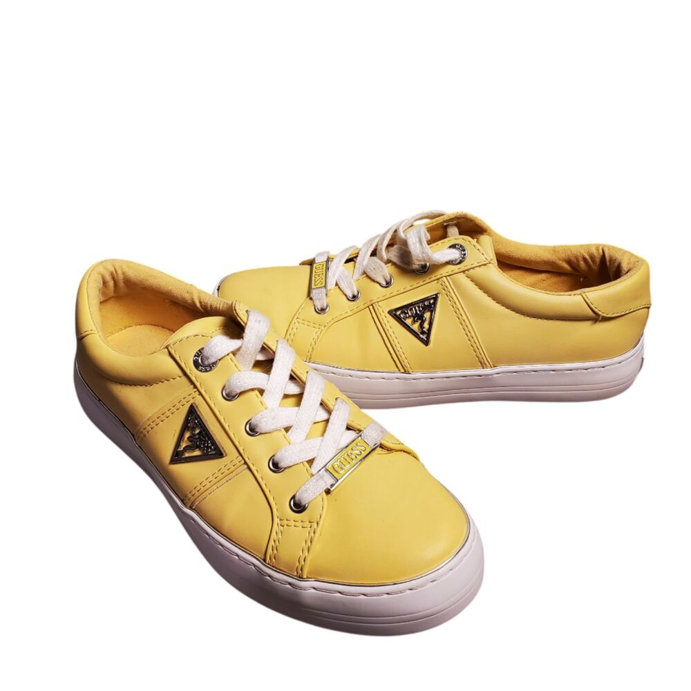 GUESS GFGates Vibrant Yellow Low-Top Sneakers Women's Size 7